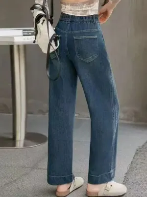 Women's Wide-Leg Jeans with Elasticated Waist — view 4