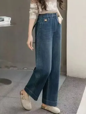 Women's Wide-Leg Jeans with Elasticated Waist — view 5
