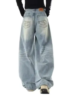 Women's Wide-Leg Vintage Washed Skate Jeans — view 3