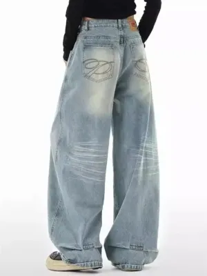 Women's Wide-Leg Vintage Washed Skate Jeans — view 5