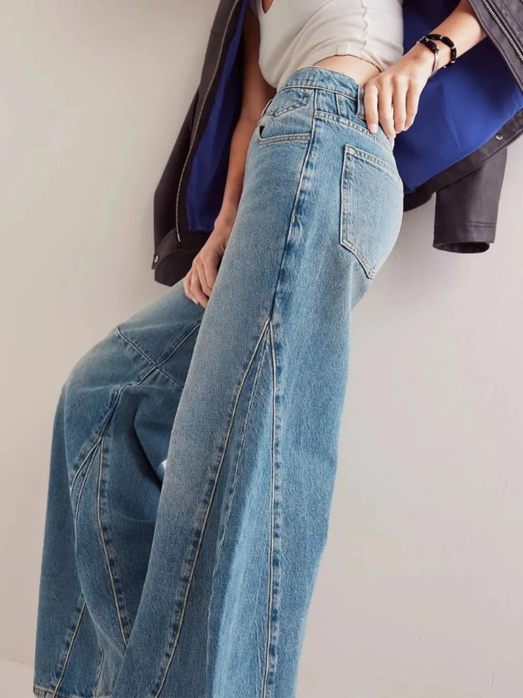 Women's XXL Flared Jeans with Graphic Stitching — quality denim, made to last