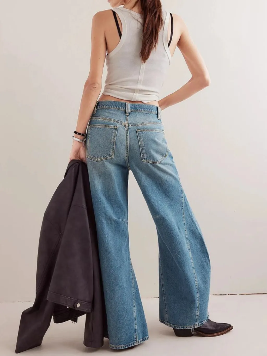 Women's XXL Flared Jeans with Graphic Stitching — endless ways to style it