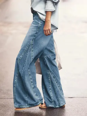 Women's XXL Flared Jeans with Graphic Stitching — view 5