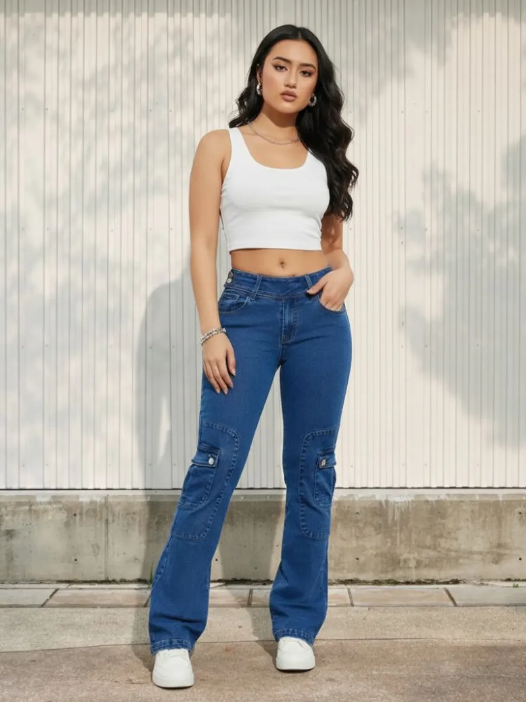 Women's Y2K Vintage Jeans with Utility Pockets