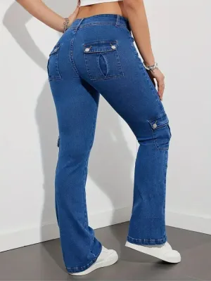 Women's Y2K Vintage Jeans with Utility Pockets — view 5